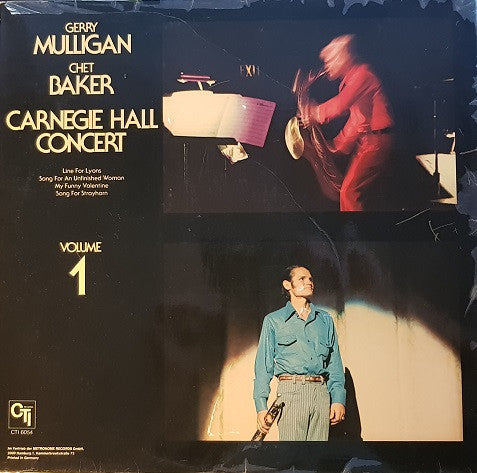 Gerry Mulligan / Chet Baker : Carnegie Hall Concert Volume 1 (LP, Album)