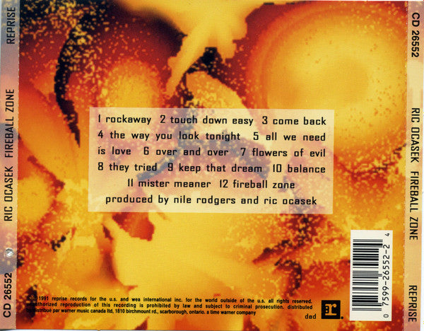 Ric Ocasek : Fireball Zone (CD, Album)