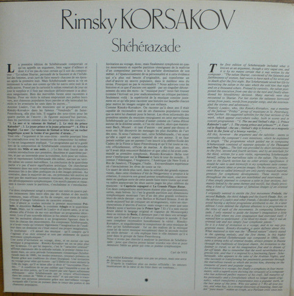 Nikolai Rimsky-Korsakov - Hans Schmidt-Isserstedt : Shéhérazade (LP)