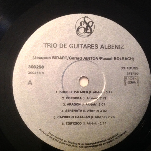 Jacques Bidart, Gérard Abiton, Pascal Bolbach, Isaac Albéniz, Anton Diabelli, Antoine de Lhoyer : Trio De Guitares Albeniz (LP, Gat)