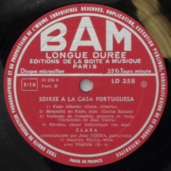 Clara D'Ovar : Soirée À La Casa Portuguesa (10", Album)