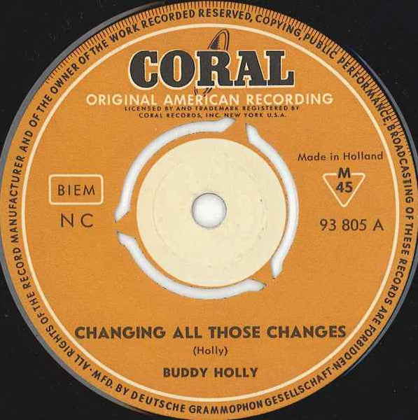 Buddy Holly : Changing All Those Changes / Brown Eyed Handsome Man (7")