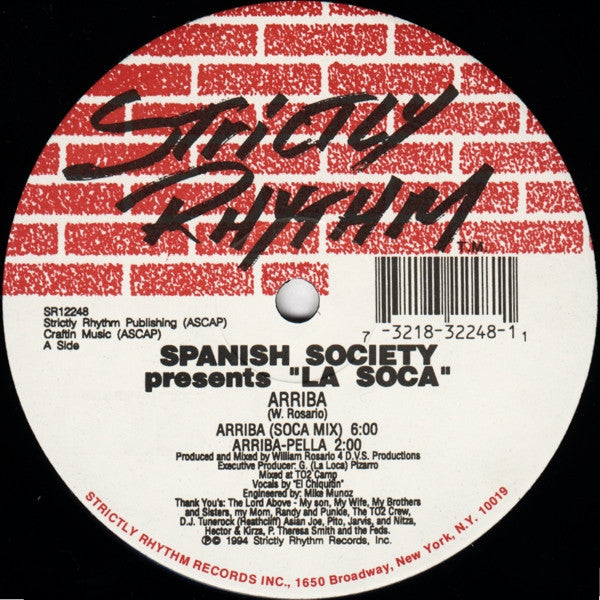 The Spanish Society Presents "La Soca" : Arriba (12")