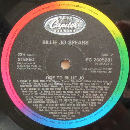 Billie Jo Spears : Ode To Billie Jo (LP, Comp)