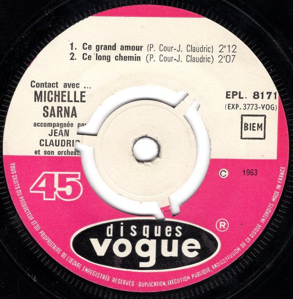 Michelle Sarna : Ce Grand Amour (7", EP, Pus)