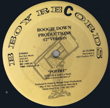 Boogie Down Productions : Poetry  (12")