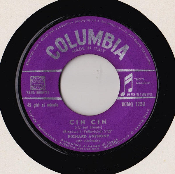 Richard Anthony (2) : Cin Cin / Un Momento Ancora (7")