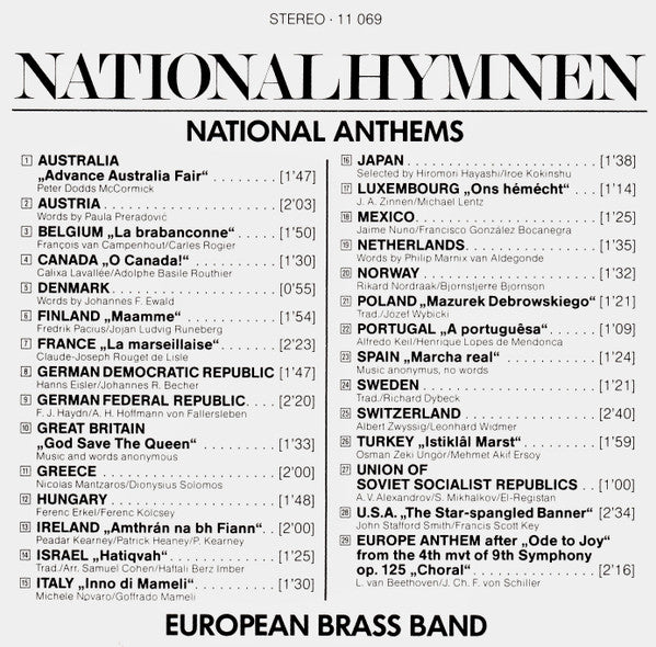 European Brass Band : National Hymnen (CD)