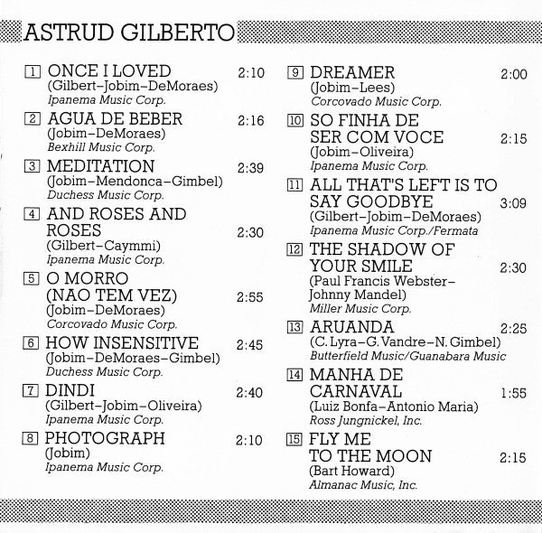 Astrud Gilberto : The Astrud Gilberto Album (CD, Comp, RP)