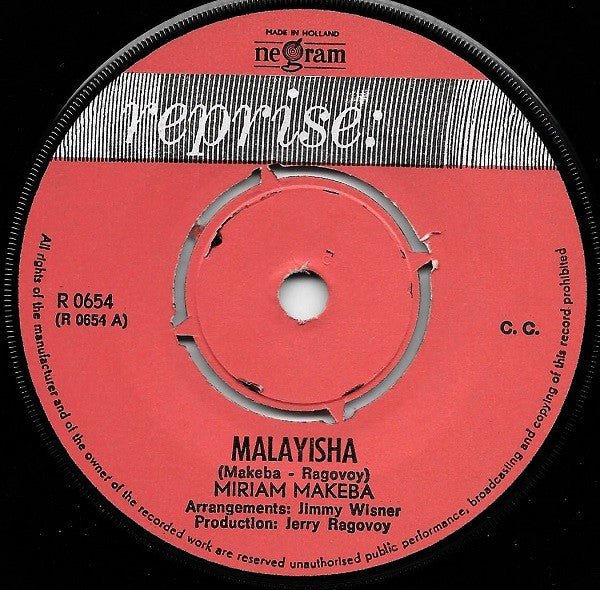 Miriam Makeba : Malayisha (7", Single)