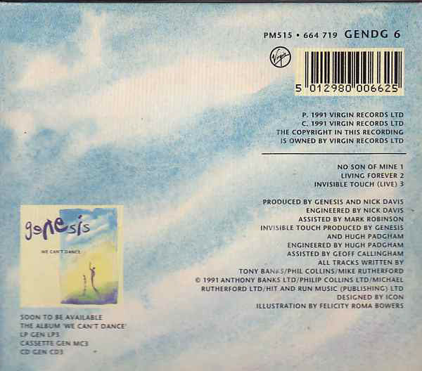 Genesis : No Son Of Mine (CD, Single, Dig)