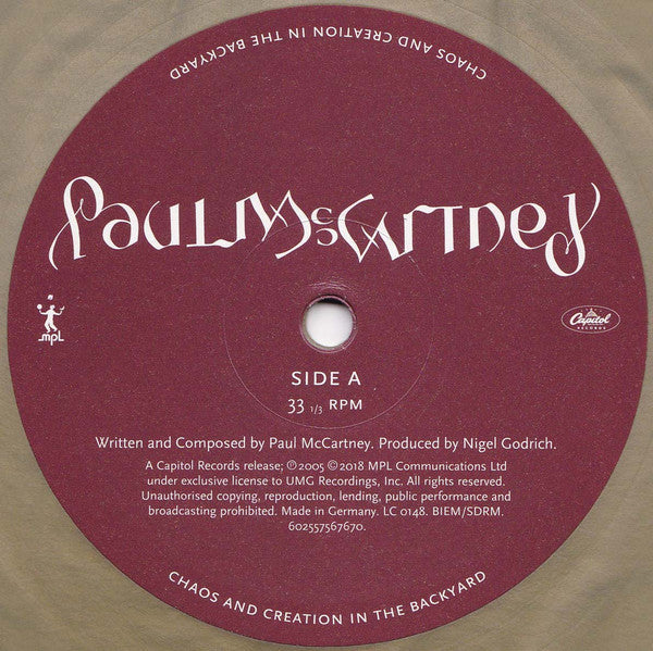 Paul McCartney : Chaos And Creation In The Backyard (LP, Album, Ltd, RE, Gol)