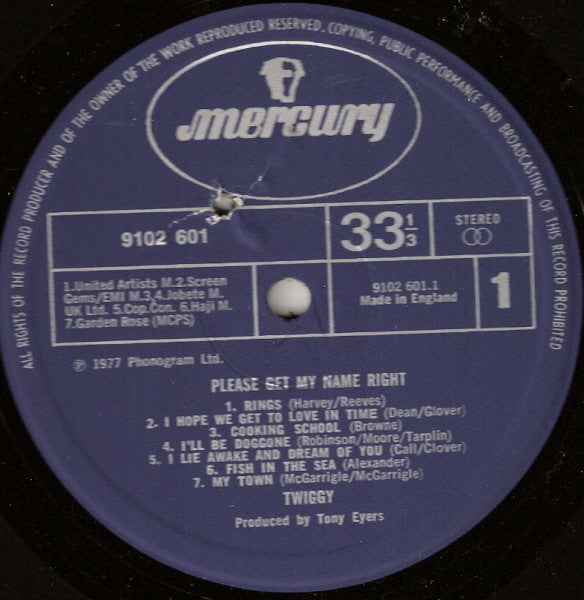 Twiggy (2) : Please Get My Name Right (LP, Album)