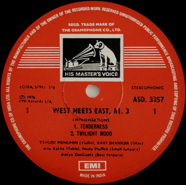 Yehudi Menuhin - Ravi Shankar - Jean-Pierre Rampal : Improvisations - West Meets East - Album 3 (LP, Album)
