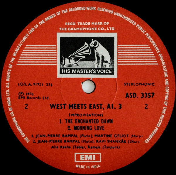Yehudi Menuhin - Ravi Shankar - Jean-Pierre Rampal : Improvisations - West Meets East - Album 3 (LP, Album)