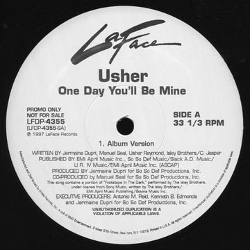 Usher : One Day You'll Be Mine (12", Promo)