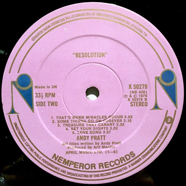 Andy Pratt : Resolution (LP, Album)