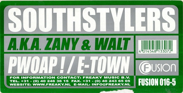 Southstylers A.K.A. DJ Zany & Walt : Pwoap ! / E-Town (12", Gre)