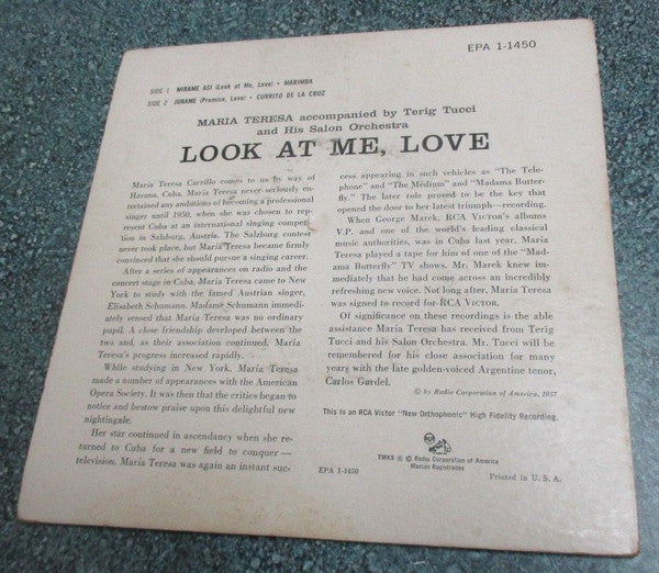 María Teresa (2) : Look At Me, Love (7", EP)