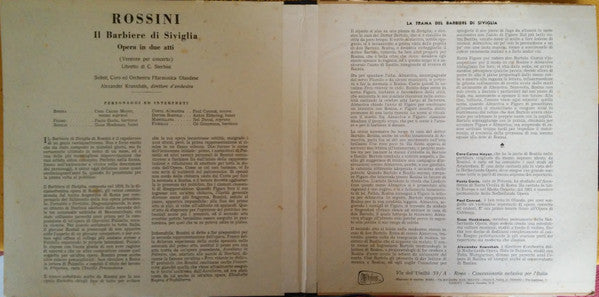 Gioacchino Rossini, Nederlands Philharmonisch Orkest, Alexander Krannhals : Il Barbiere Di Siviglia (Solisti - Coro) (2x10", Album, Gat)