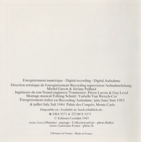 Orchestre Philharmonique De Monte-Carlo, Lawrence Foster : Barber/Adagio Sibelius/Valse Triste (CD, Album)