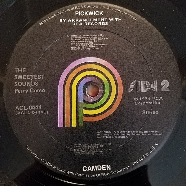 Perry Como : The Sweetest Sounds (LP, Album, RE, RM)