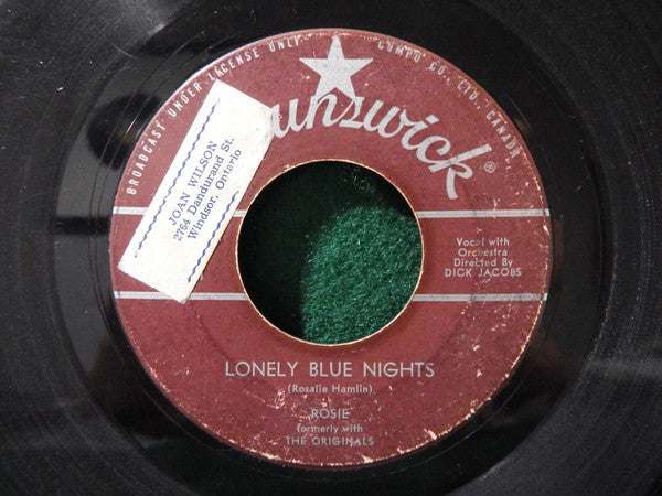 Rosie & The Originals : Lonely Blue Nights / We'll Have A Chance (7", Single)