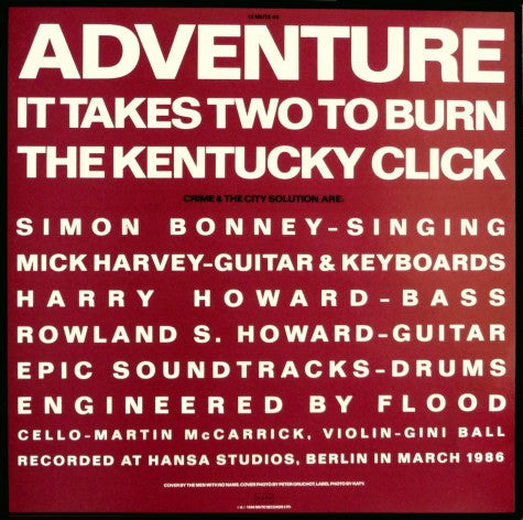 Crime & The City Solution : The Kentucky Click / Adventure (12", Single)