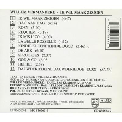 Willem Vermandere : Ik Wil Maar Zeggen (CD, Album)