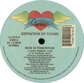 Definition Of Sound : Now Is Tomorrow (12", Maxi)