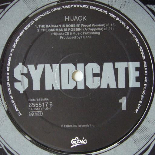 Hijack (2) : The Badman Is Robbin' (12", Maxi)