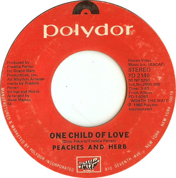 Peaches & Herb : One Child Of Love (7")