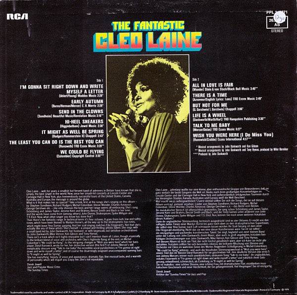 Cleo Laine : The Fantastic Cleo Laine (LP, Comp)