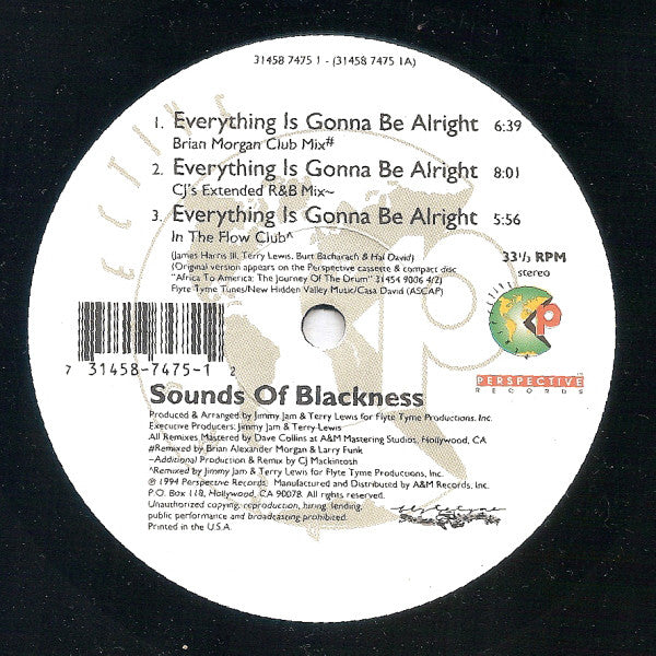 Sounds Of Blackness : Everything Is Gonna Be Alright (12")