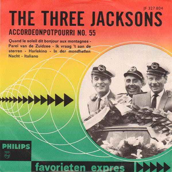 The 3 Jacksons : Accordeon Potpourri No. 55 (7", Single, Mono, Red)