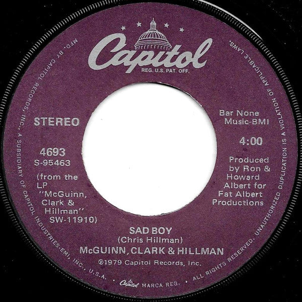 McGuinn, Clark & Hillman : Don't You Write Her Off (7", Single, Win)