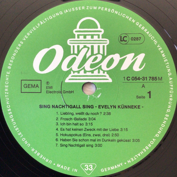 Evelyn Künneke : Sing Nachtigall Sing (LP, Album, Comp)