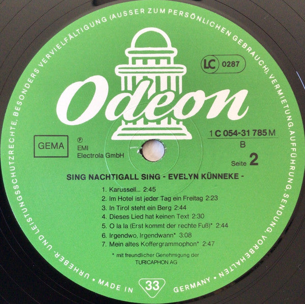 Evelyn Künneke : Sing Nachtigall Sing (LP, Album, Comp)