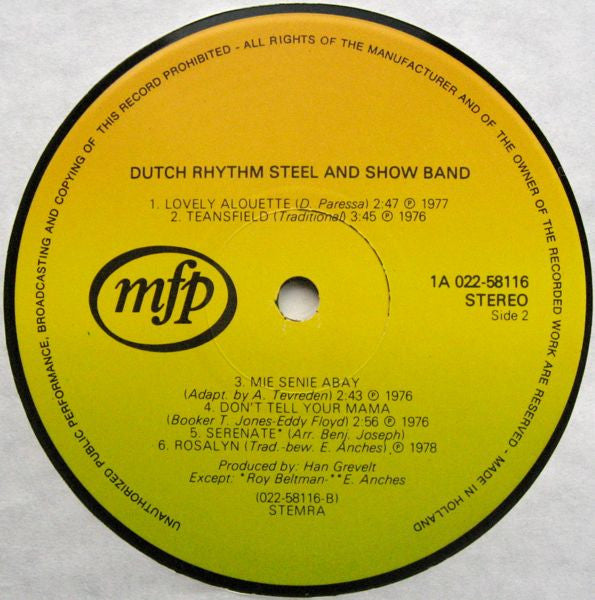 The Dutch Rhythm Steel & Showband : The Best Of The Dutch Rhythm Steel And Showband (LP, Comp)