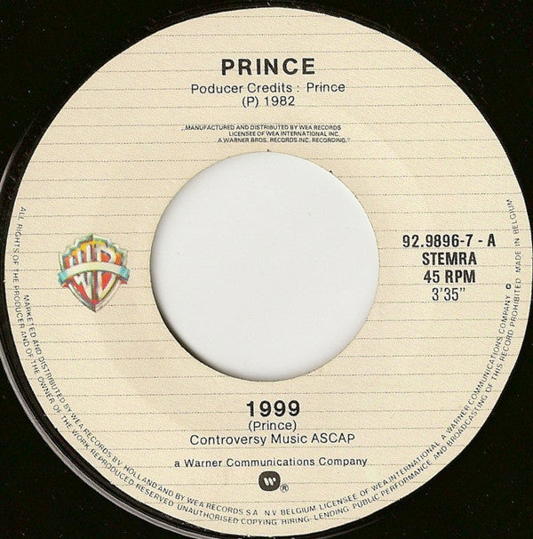 Prince : 1999 (7", Single)