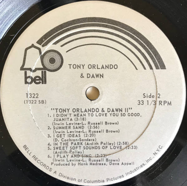 Tony Orlando & Dawn : Tony Orlando & Dawn II (LP, Album, Rei)