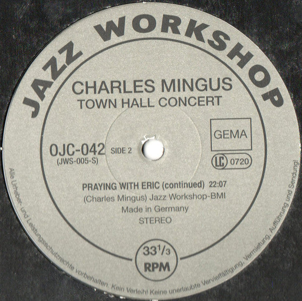 Charles Mingus : Town Hall Concert (LP, Album, RE)
