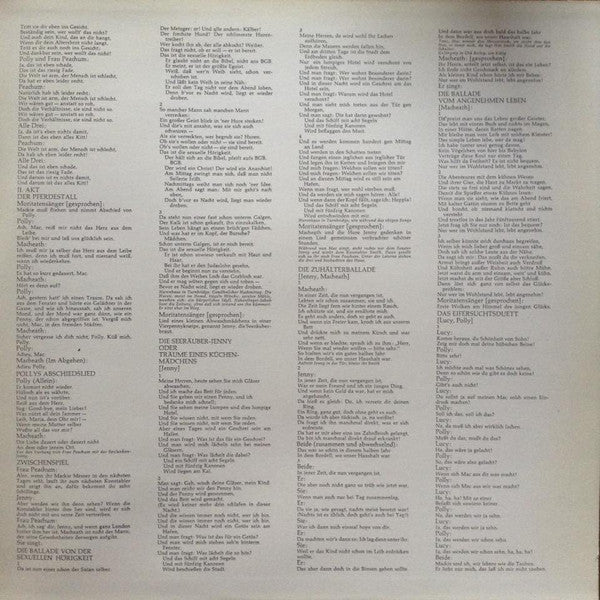 Kurt Weill, Bertolt Brecht, Lotte Lenya : Die Dreigroschenoper (2xLP, Album)