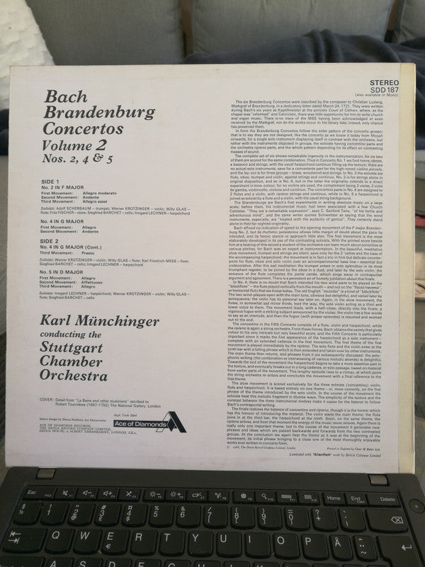 Johann Sebastian Bach, Karl Münchinger, Stuttgarter Kammerorchester : Brandenburg Concertos Volume 2 Nos. 2, 4 & 5 (LP, RE)