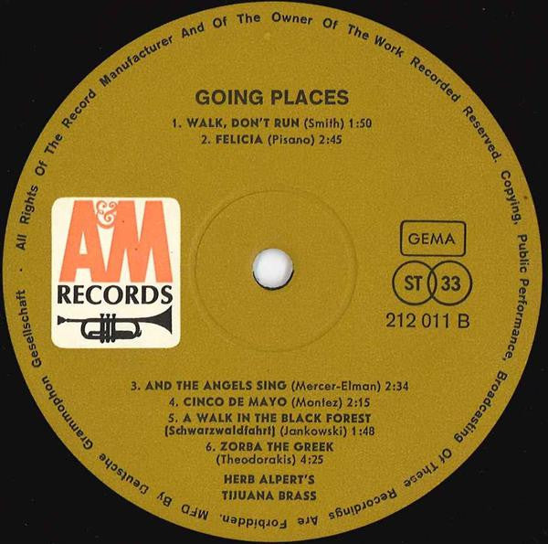 Herb Alpert And The Tijuana Brass* : !!Going Places!! (LP, Album, RE, A/B)