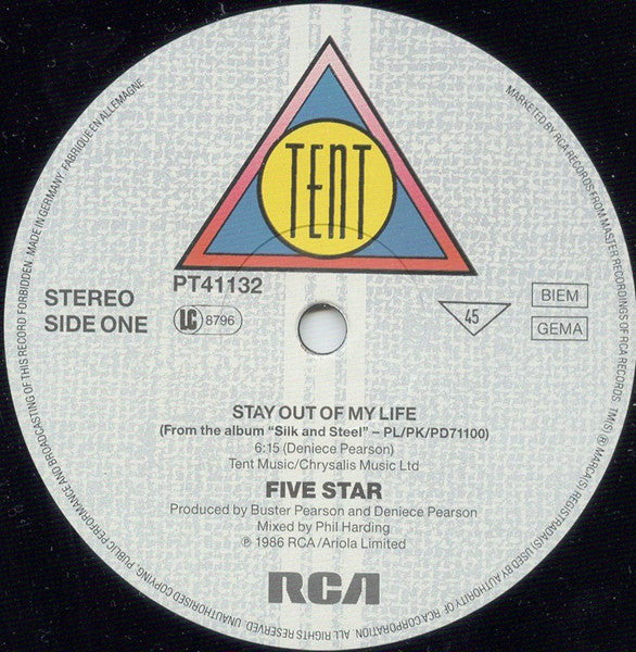 Five Star : Stay Out Of My Life (12", Maxi)