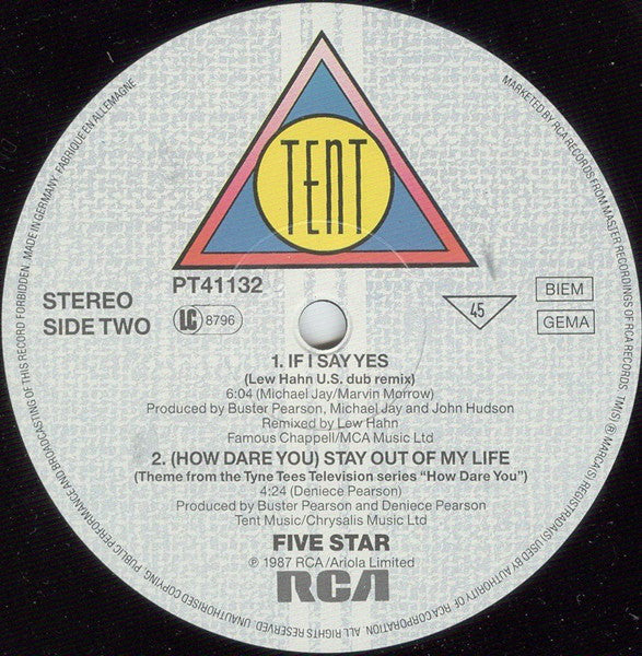 Five Star : Stay Out Of My Life (12", Maxi)