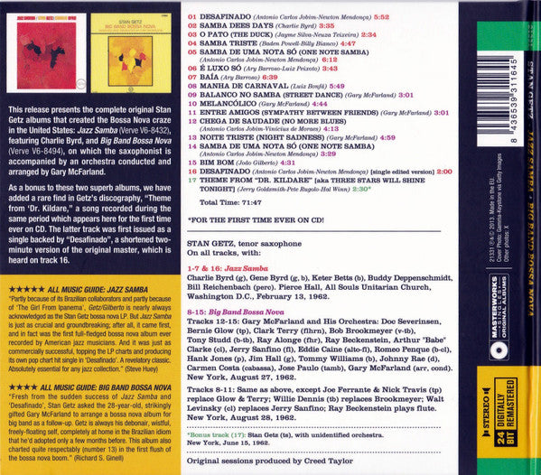 Stan Getz : Jazz Samba + Big Band Bossa Nova (CD, Comp, RM)