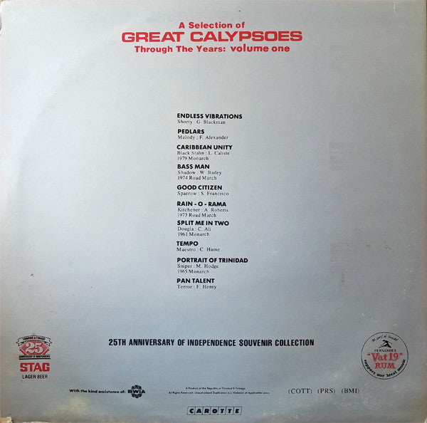 Various : A Selection Of Great Calypsoes Through The Years: Volume One (LP, Comp)
