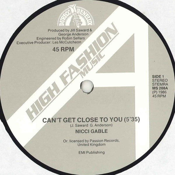 Nicci Gable : Can't Get Close To You (12")